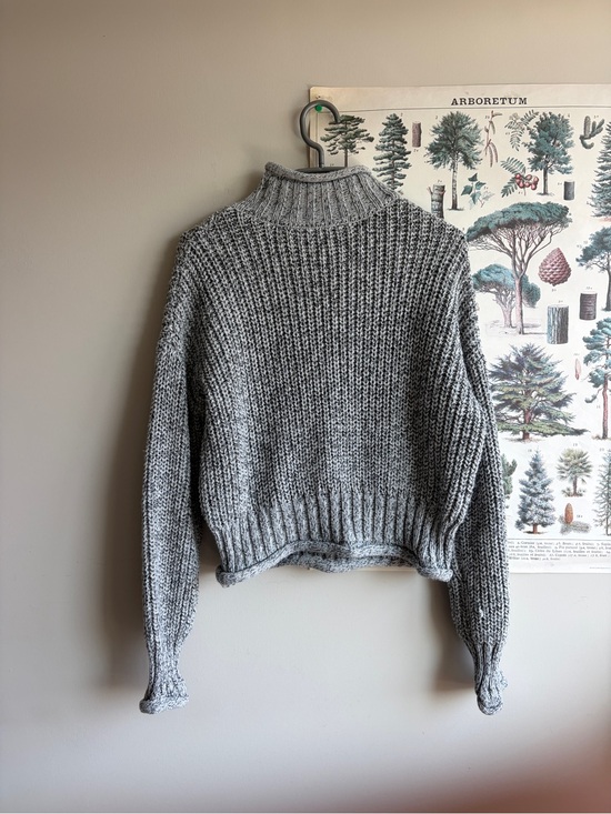 Garage Sweaters - Garage Cozy Gray Turtleneck Sweater Small